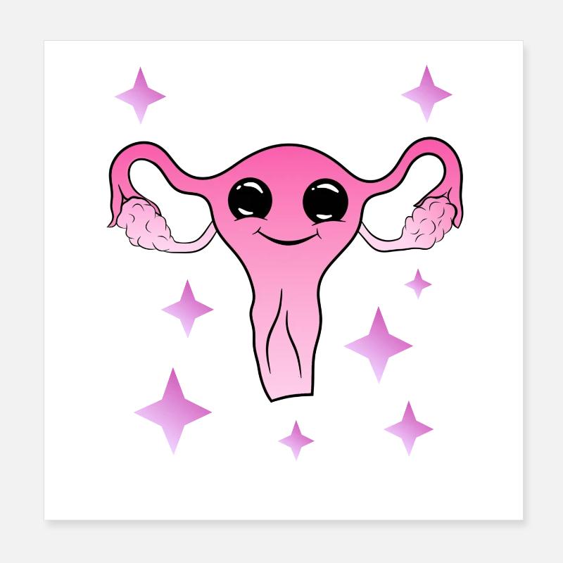 mignon utérus cuterus féminisme Poster 20 x 20 cm