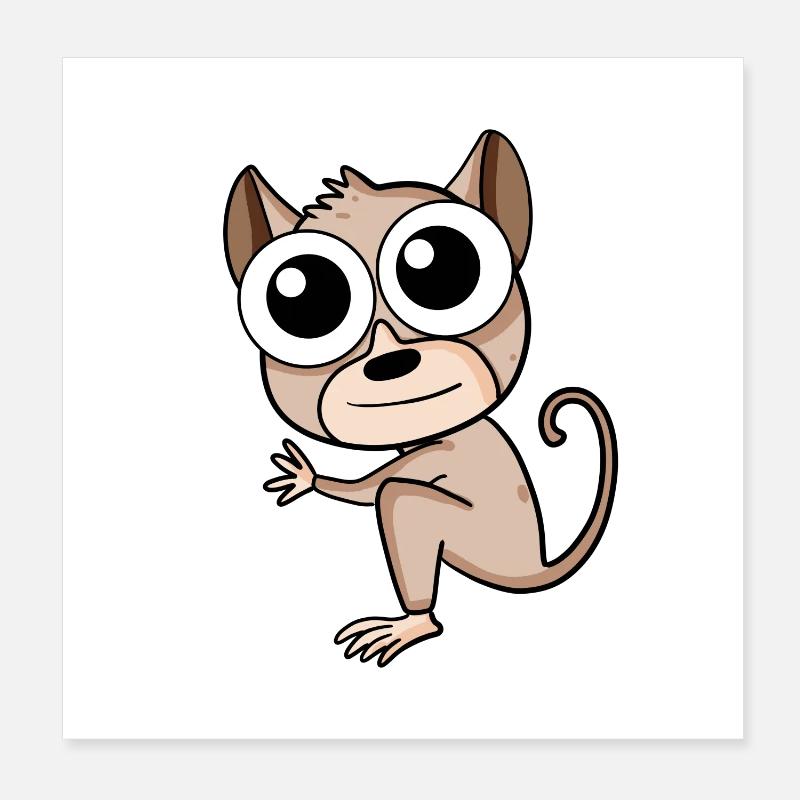 Tarsier Goblin Lemurs Poster 8" x 8" (20x20 cm)