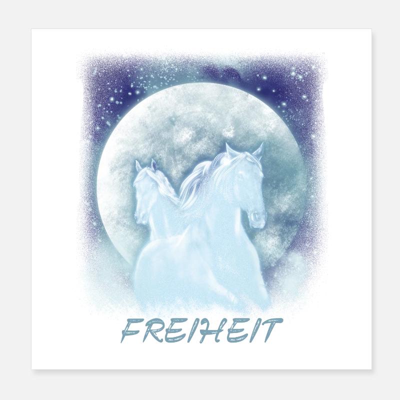 Pferde Mädchen Freiheit Poster 20x20 cm