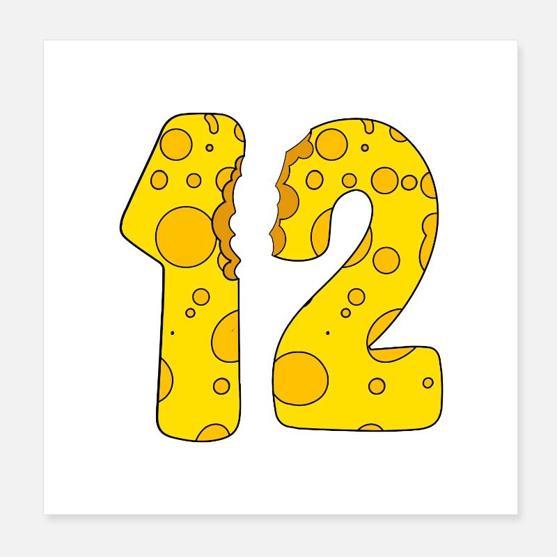 Fromage 12 ans - Cadeau 12e anniversaire Poster 20 x 20 cm