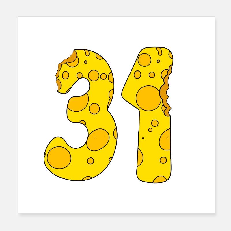31 ans - Cadeau de 31e anniversaire - 1931 Poster 20 x 20 cm