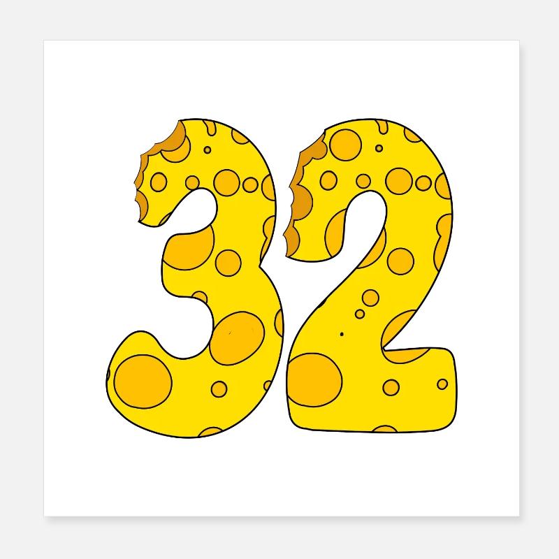 32 ans - Cadeau de 32e anniversaire - 1932 Poster 20 x 20 cm