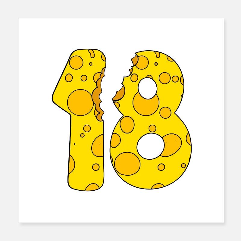 18 years old cheese - 18th birthday gift Poster 8" x 8" (20x20 cm)