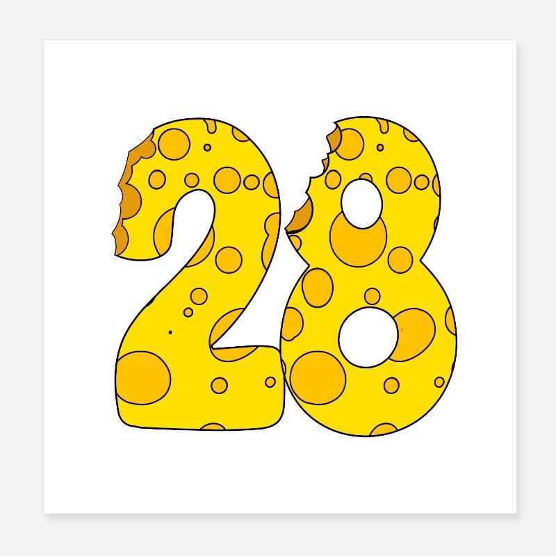 28 ans - Cadeau de 28e anniversaire - 1921 Poster 20 x 20 cm