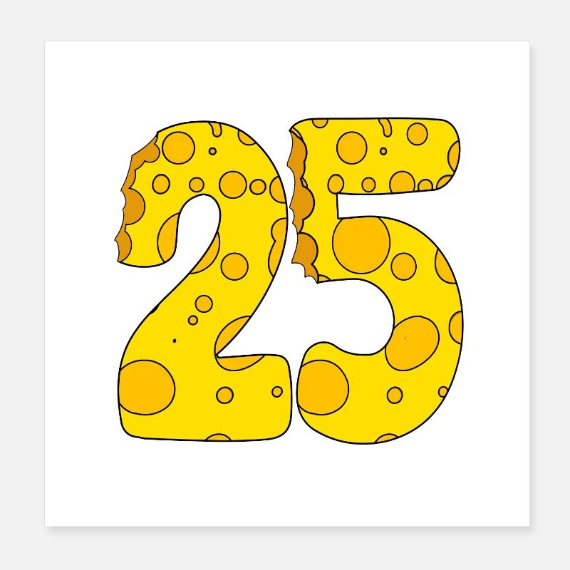 25 years old - 25th birthday gift - 1925 Poster 8" x 8" (20x20 cm)