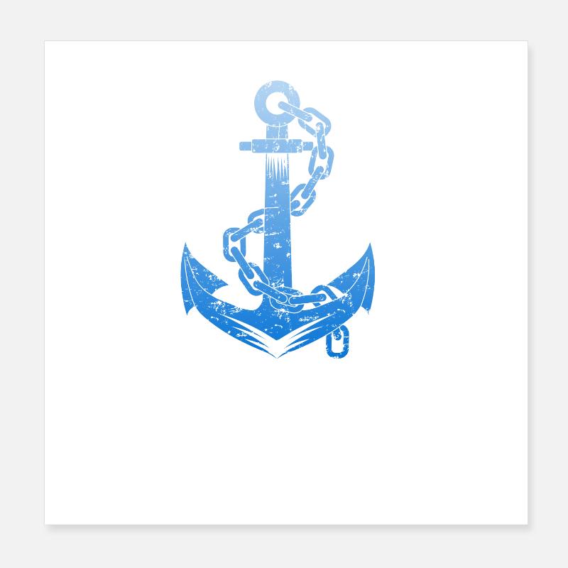 Saillier d’ancre Sailboat Design Poster 20 x 20 cm