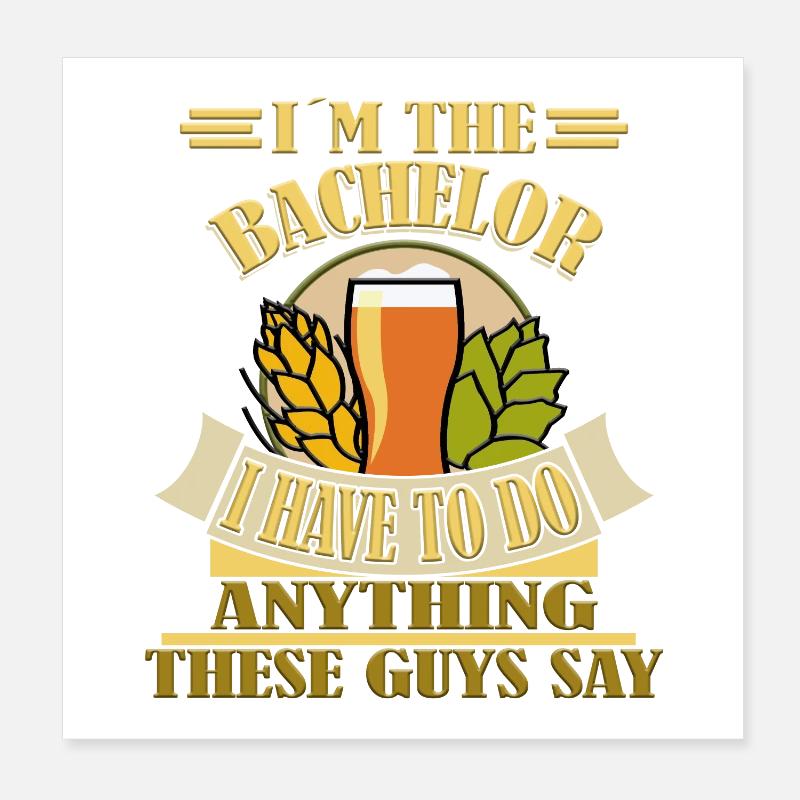 Junggesellen Bräutigam Bachelor Party Poster 20x20 cm