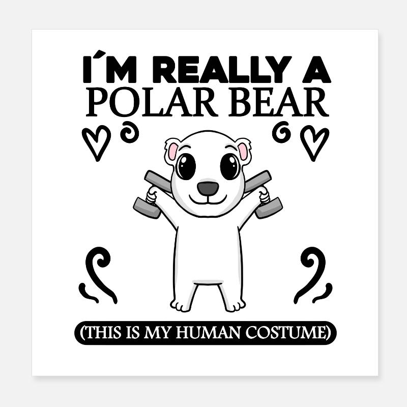 L’ours polaire et la forme physique Poster 20 x 20 cm