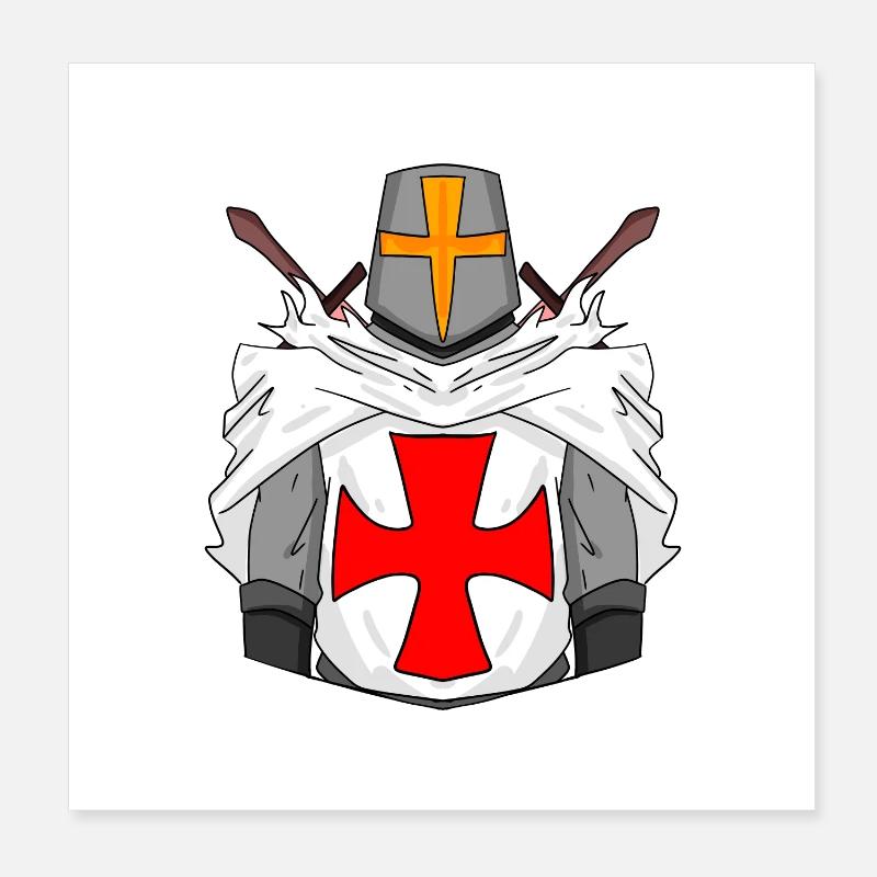 Croix de l’épée des Templiers Poster 20 x 20 cm