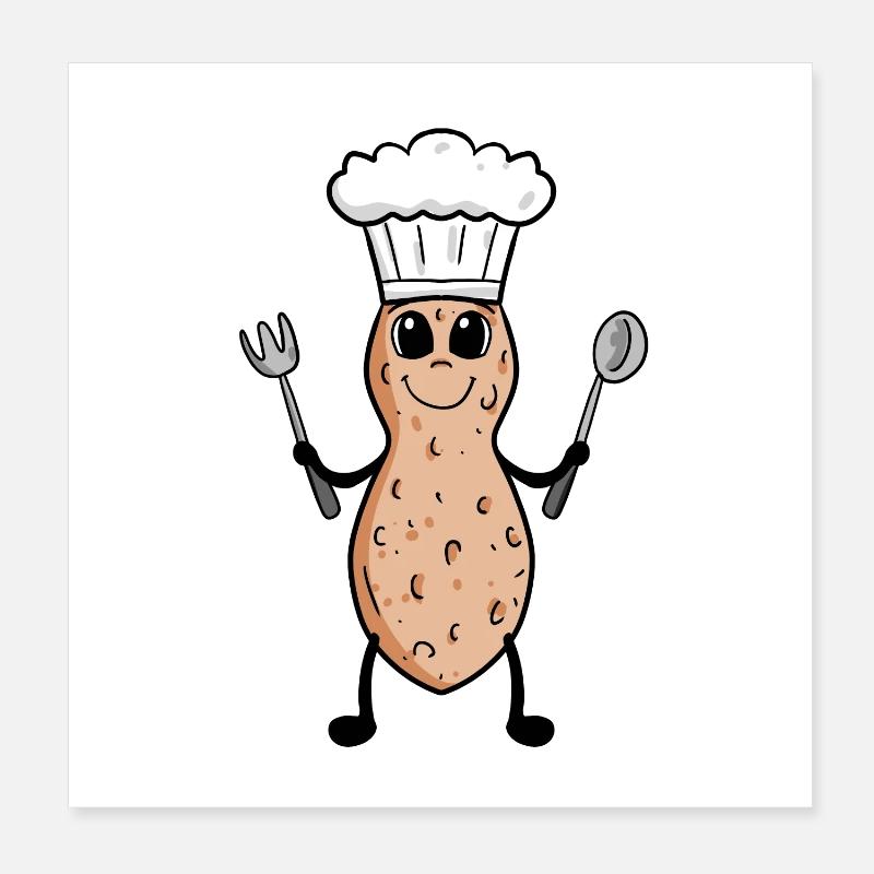 Peanut Chef Cooking Restaurant Gift Poster 8" x 8" (20x20 cm)