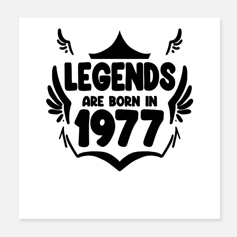 1977 - Born 1977 Poster 8" x 8" (20x20 cm)