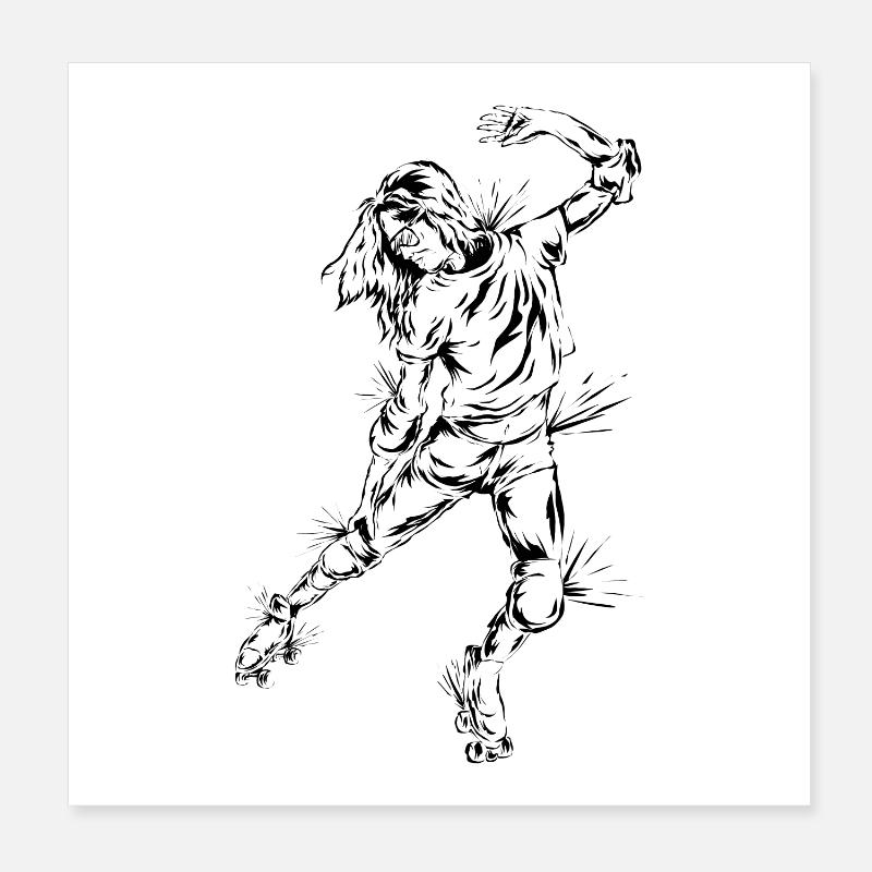 Rollschuhe Roller Skating Poster 20x20 cm