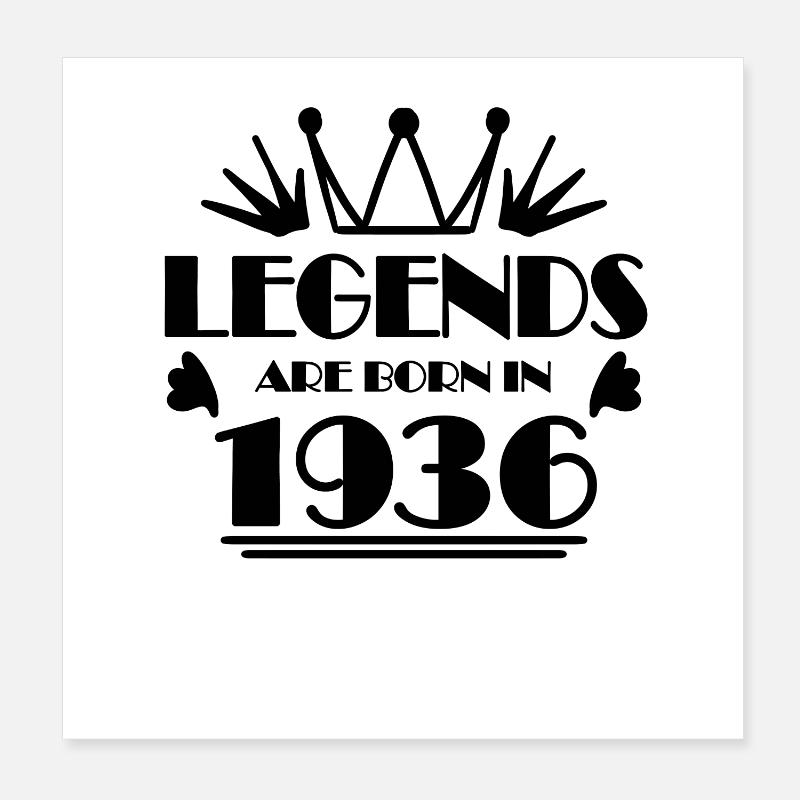 1936 - Né en 1936 Poster 20 x 20 cm