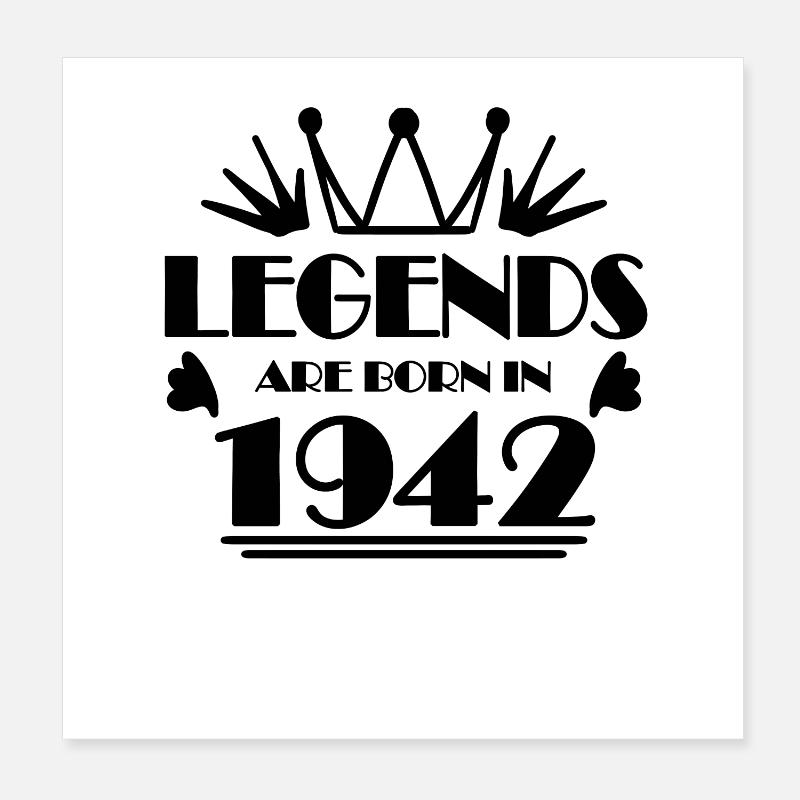 1942 - Born 1942 Poster 8" x 8" (20x20 cm)