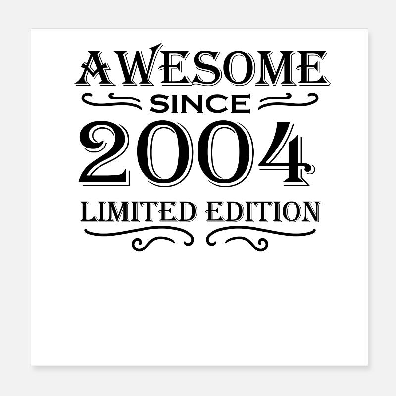 2004 - Né en 2004 Poster 20 x 20 cm