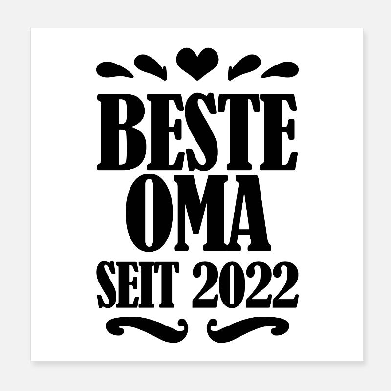 Beste Oma seit 2022 Poster 20x20 cm
