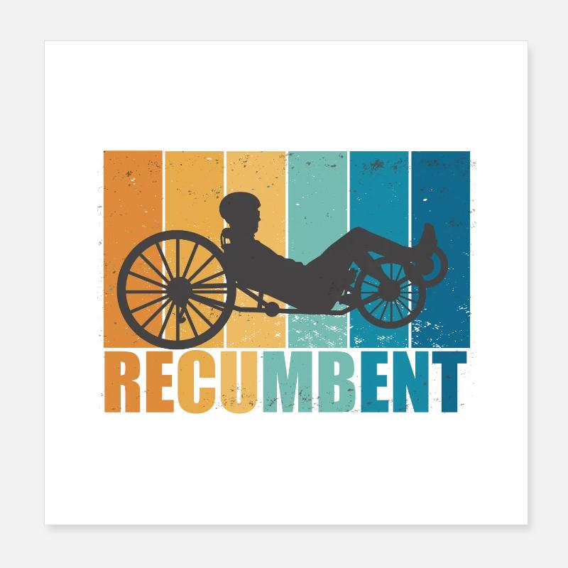 Vélo Vintage Retro Cyclisme Couché Cadeau Poster 20 x 20 cm