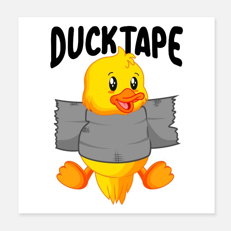 Ruban de canard | Canetons avec ruban adhésif Poster 20 x 20 cm