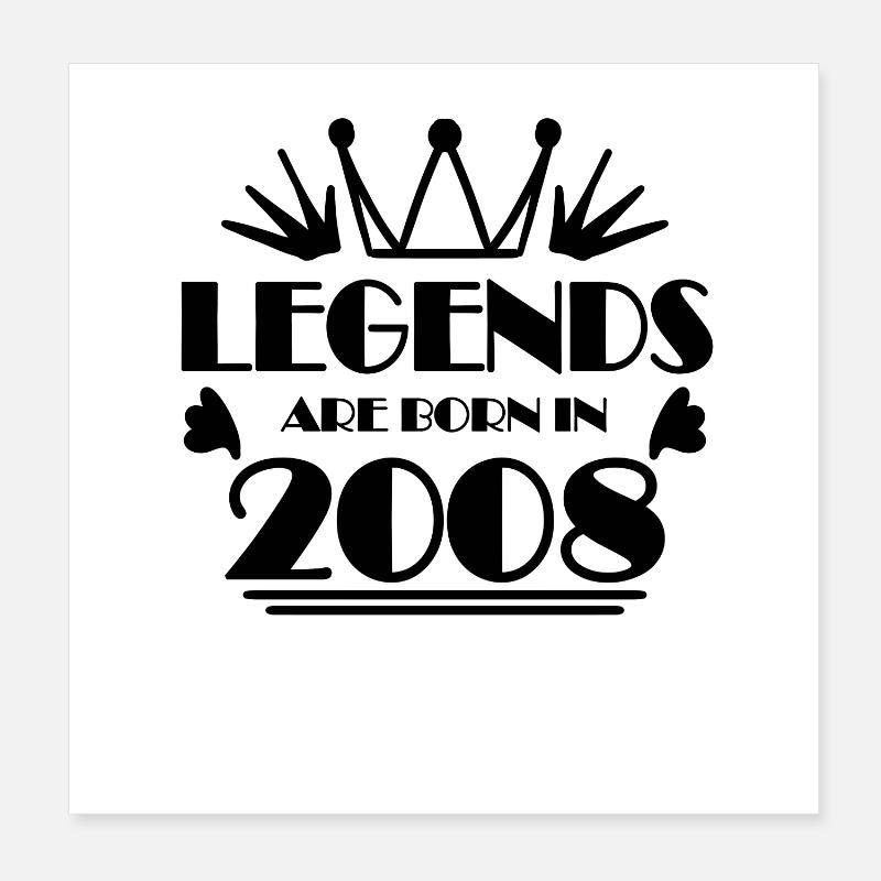 2008 - Né en 2008 Poster 20 x 20 cm