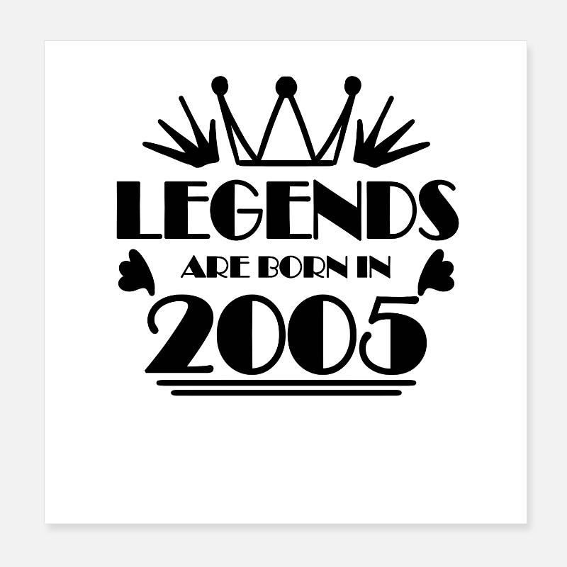 2005 - Né en 2005 Poster 20 x 20 cm