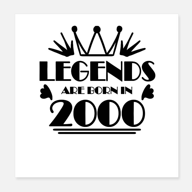 2000 - Born in 2000 Poster 8" x 8" (20x20 cm)