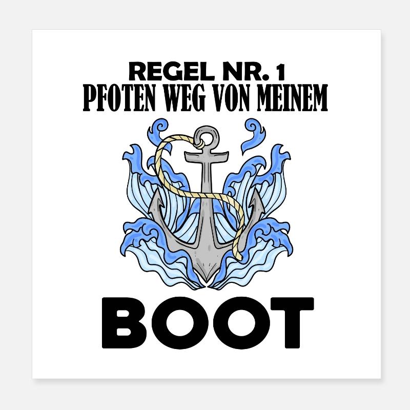 Boote Motorboot Kapitän Boot Seefahrt Geschenk Poster 20x20 cm