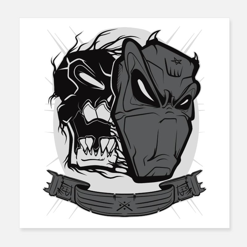 Devil mask Poster 20x20 cm