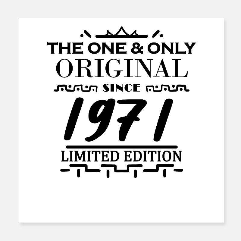 1971 - Année de construction 1971 - Né en 1971 Poster 20 x 20 cm