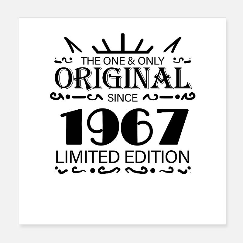 1967 - Année de construction 1967 - Naissance 1967 Poster 20 x 20 cm