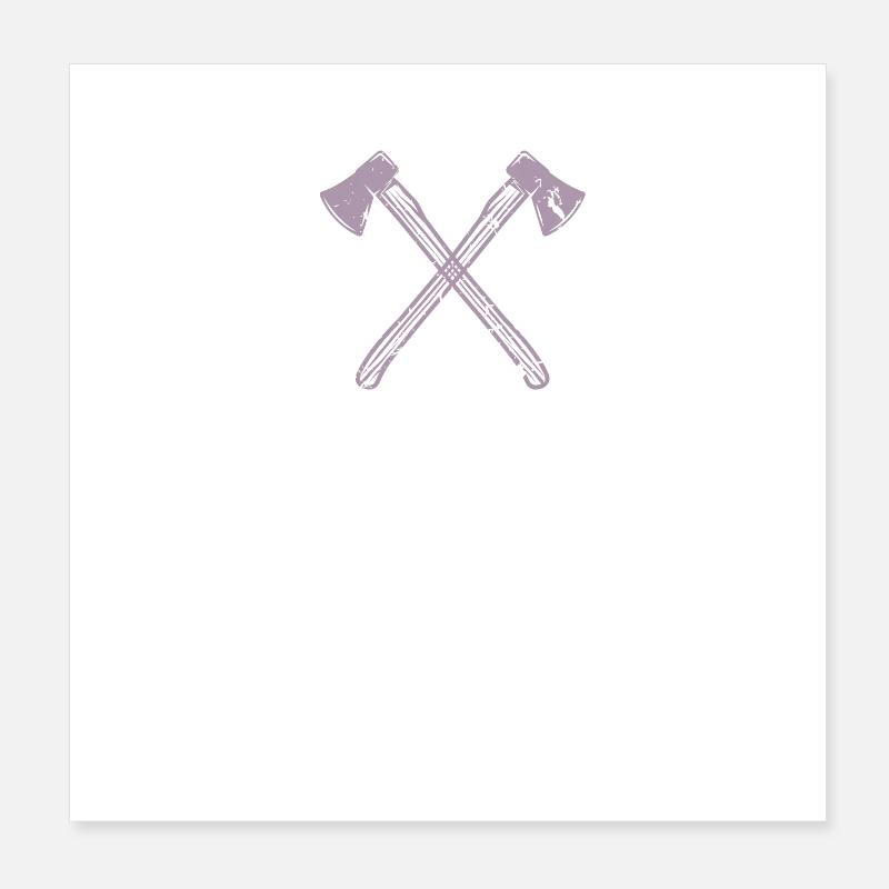 Hache croisée Poster 20 x 20 cm
