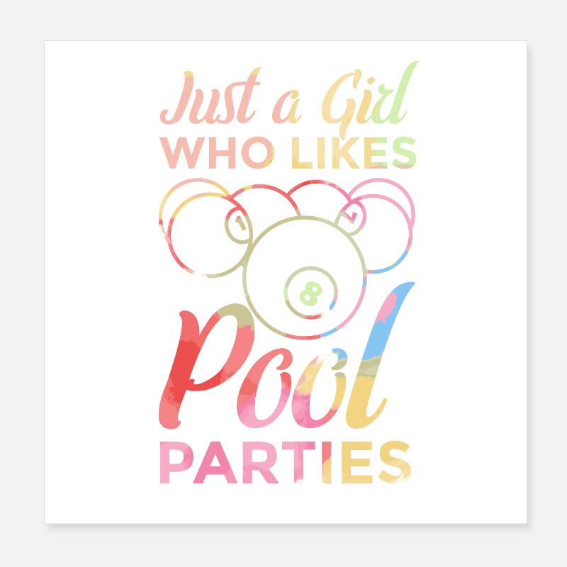 Poolbillard Mädchen Poster 20x20 cm