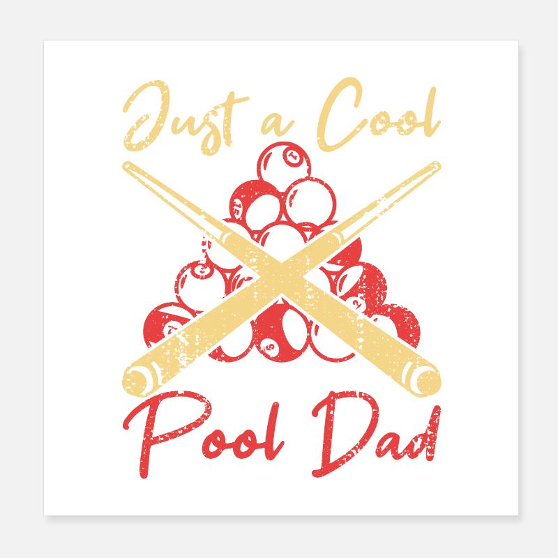 Papa Billard Poster 20 x 20 cm