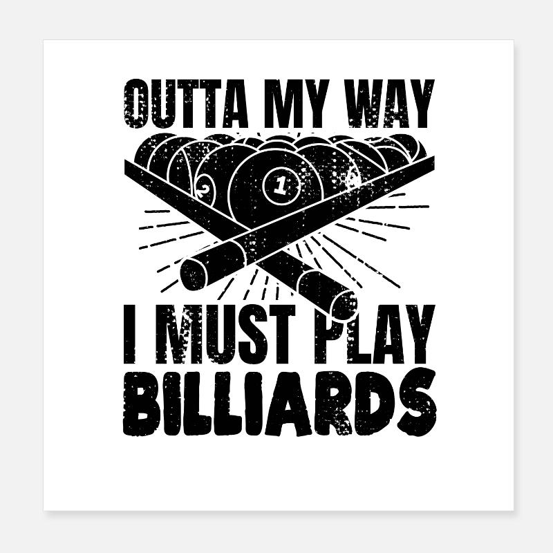 Drôle de joueur de billard Poster 20 x 20 cm