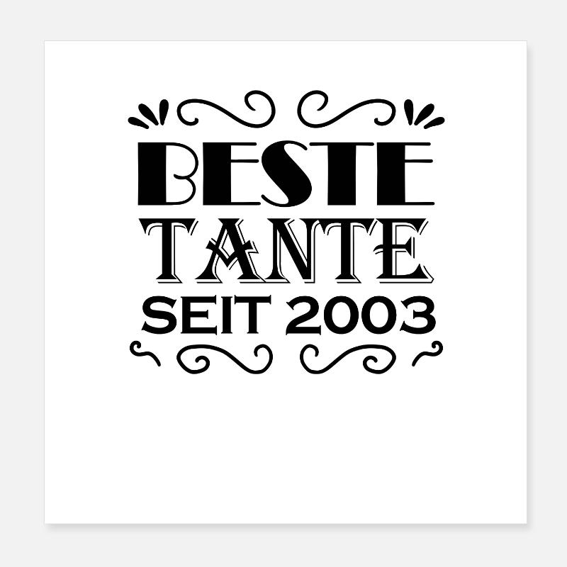 Beste Tante seit 2003 Poster 20x20 cm