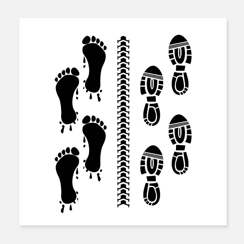 Empreinte d’un triathlète Poster 20 x 20 cm
