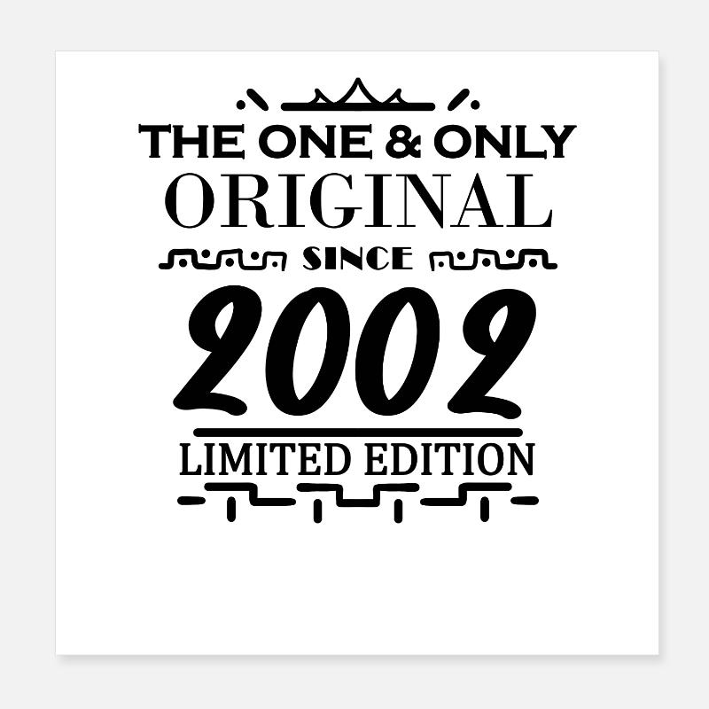 2002 - Année de construction 2002 - Né en 2002 Poster 20 x 20 cm