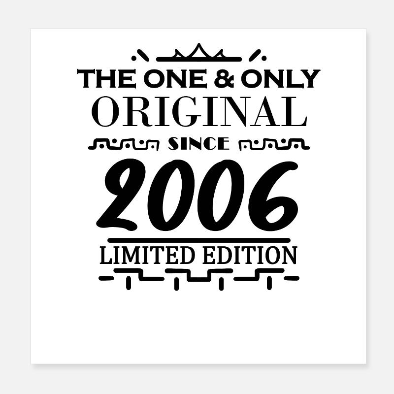 Année de construction 2006 - millésime 2006 Poster 20 x 20 cm