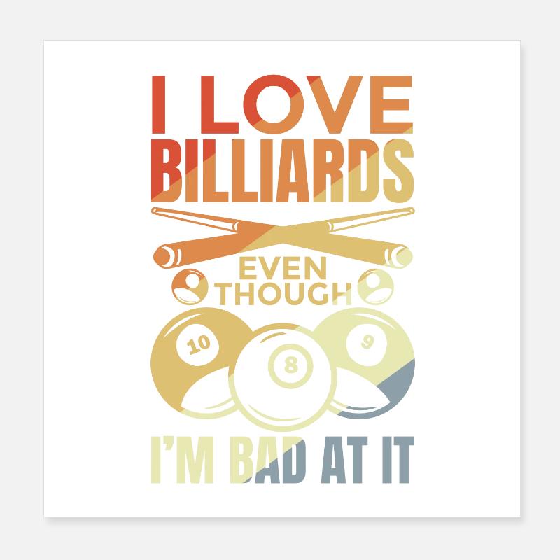 Lustiger Billard Witz Poster 20x20 cm