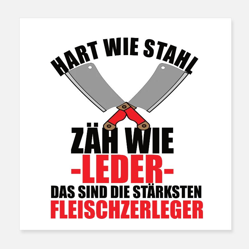 Fleischer Metzger Zerleger Schlachter Poster 20x20 cm