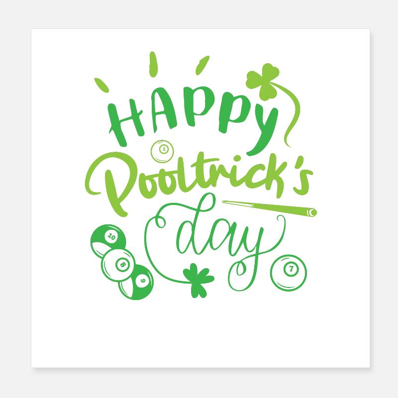 Billiards St. Patrick's Poster 8" x 8" (20x20 cm)