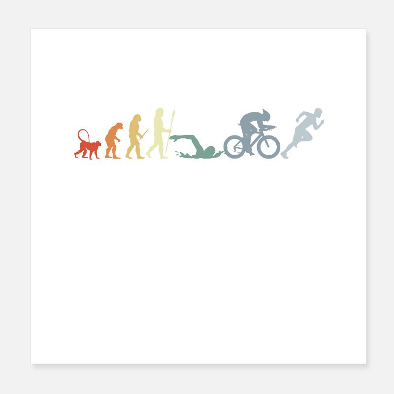 Évolution du triathlon Poster 20 x 20 cm