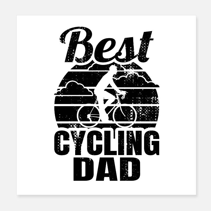 Cyclist father Poster 8" x 8" (20x20 cm)