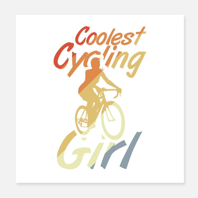 Coolste Radfahrerin Poster 20x20 cm