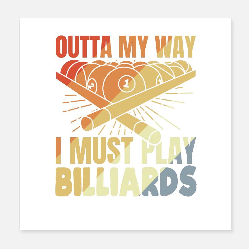 Billard Witz Poster 20x20 cm