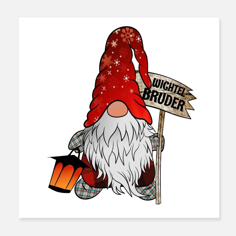 Frère lutin de Noël Poster 20 x 20 cm
