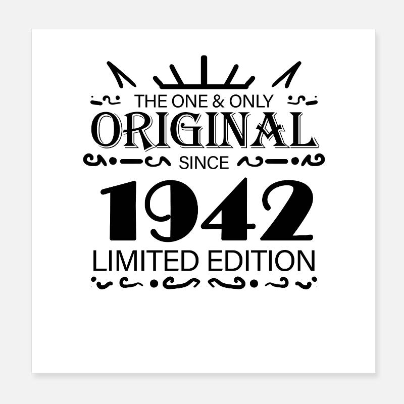 1942 - Année 1942 - Année 1942 Poster 20 x 20 cm
