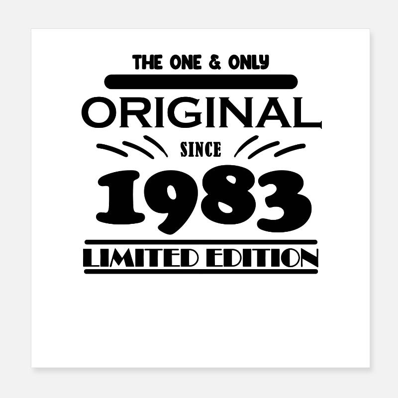 1983 - Année de construction 1983 - Né en 1983 Poster 20 x 20 cm
