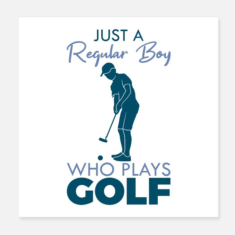 Lustiger Golfer Junge Poster 20x20 cm