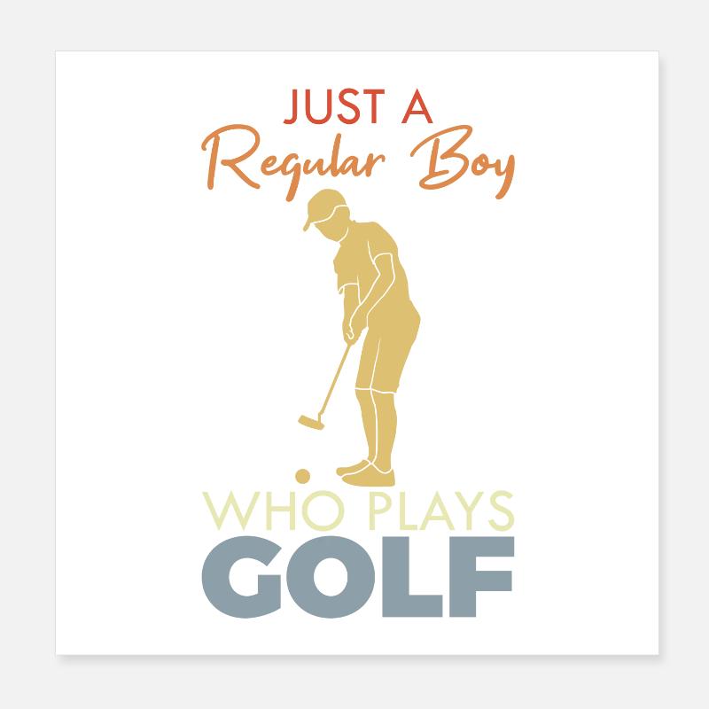 Golf Junge Poster 20x20 cm