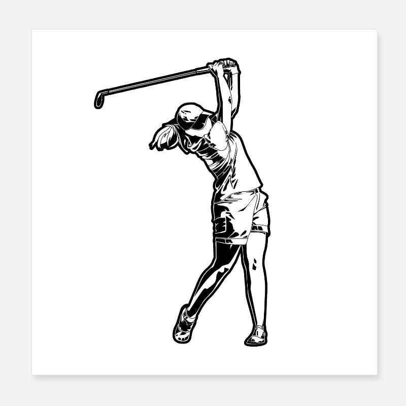 Golfeurs Filles Poster 20 x 20 cm